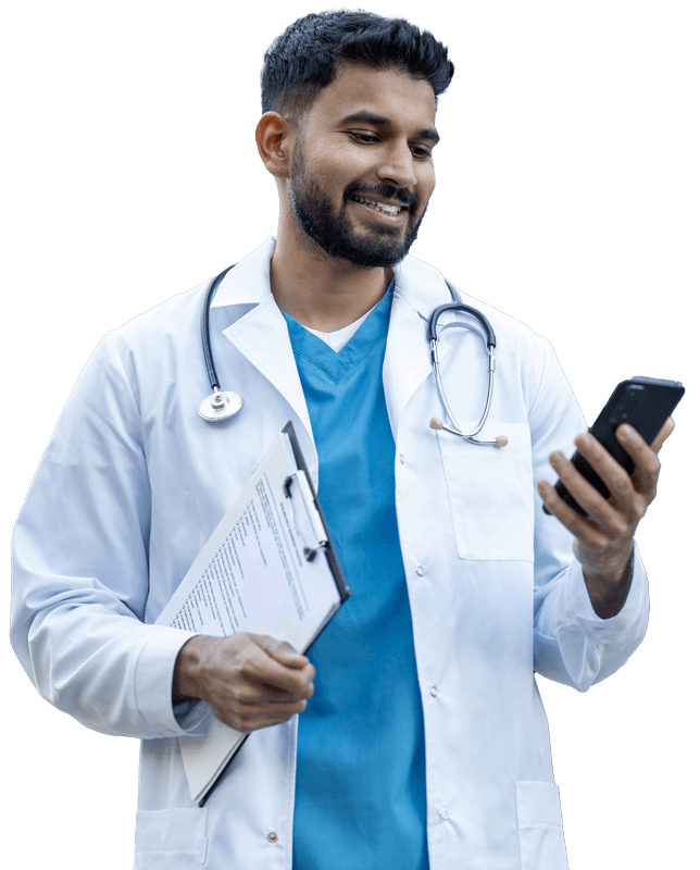 doctor-holding-phone